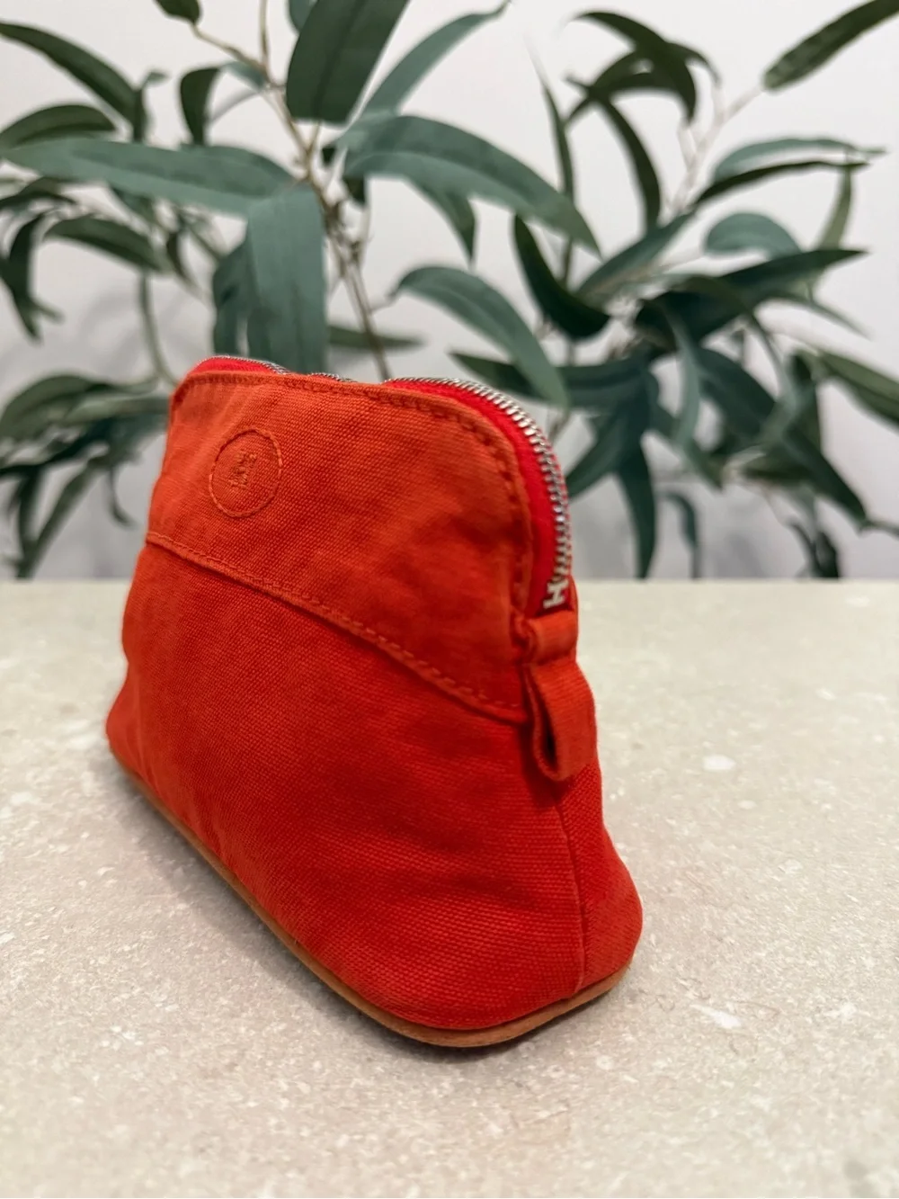 Hermes Bolide Pouch TPM Orange Canvas Travel Cosmetic Bag